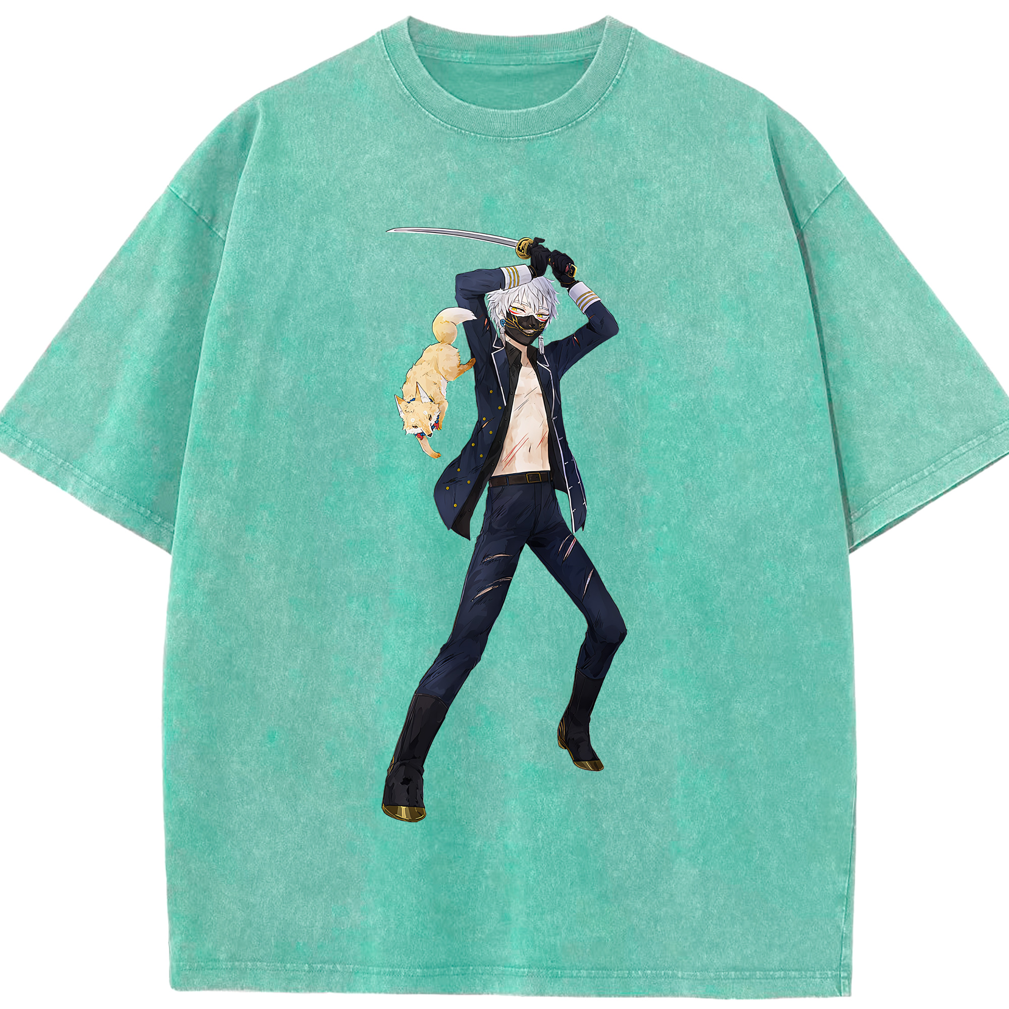 （画像用） 刀剣乱舞 Touken Ranbu 綿100% ヴィンテージ風 半袖Tシャツ（フロントプリント）